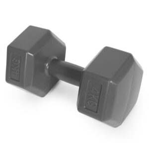 Šešiakampių hantelių rinkinys 2x4 kg, treniruočių svoriai, fitneso svoris, pilka, ModernHome - Image 2