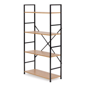 Moderni plati medinė lentyna su 4 lentynomis LOFT ModernHome - Image 2