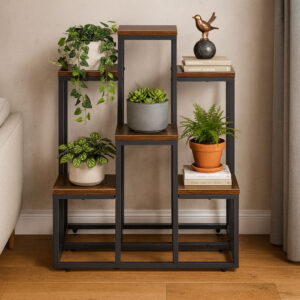 Pastatomas gėlių stovas gėlėms ir dekoracijoms, 6 lentynos, Loft stilius, ModernHome - Image 2