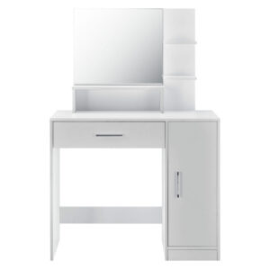 Modernus baltas kosmetinis staliukas su veidrodžiu ModernHome - Image 2