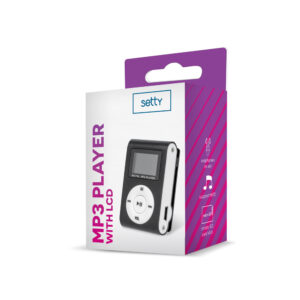 Setty MP3 grotuvas su LCD ekranu + ausinės, juodas - Image 2