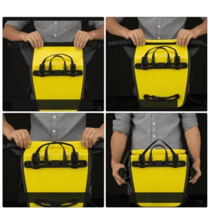 Rockbros AS-003-1Y waterproof bicycle bag with shoulder strap, front/rear mounting, 10-14l - yellow - Image 4