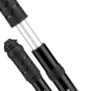 Rockbros 810PCS-HP Mini Hand Bicycle Pump with Presta & Schrader Hose - Black - Image 2