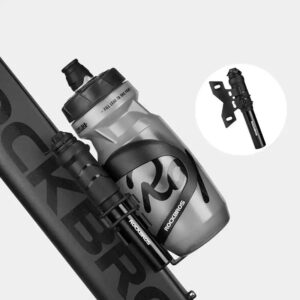 Rockbros 810PCS-HP Mini Hand Bicycle Pump with Presta & Schrader Hose - Black - Image 3