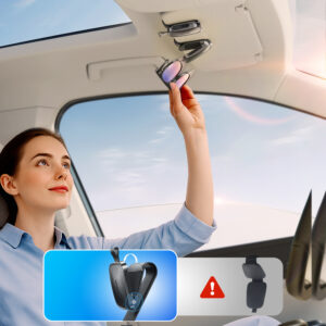 Joyroom JR-ZS511 Sun Visor Holder with Magnetic Clip - Black - Image 2