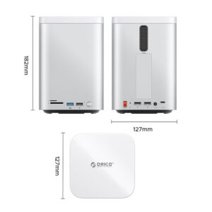 Orico MiniTower Docking Station with Hard Drive Bays for up to 56TB - Silver - Image 2