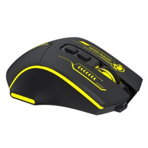 Wozinsky WMGB-1181 Wireless Optical Gaming Mouse 3200 DPI with Built-in Battery and Backlight - juodos spalvos and Yellow - Image 4