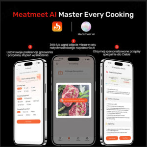 Meatmeet X Pro Kitchen Thermometer with Bluetooth/WiFi App for Grill, Oven, Smoker - Black - Image 5