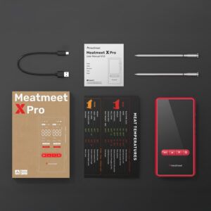Meatmeet X Pro Kitchen Thermometer with Bluetooth/WiFi App for Grill, Oven, Smoker - Black - Image 9