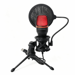 Wozinsky Studio Gaming USB Computer Microphone with RGB Stand - juodos spalvos