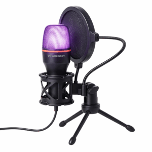 Wozinsky Studio Gaming USB Computer Microphone with RGB Stand - juodos spalvos - Image 2