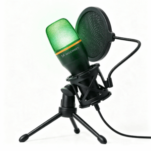 Wozinsky Studio Gaming USB Computer Microphone with RGB Stand - juodos spalvos - Image 3