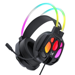 Wozinsky WSG-1118 Wired Gaming Headphones with Microphone and RGB Backlight - Black - Image 2