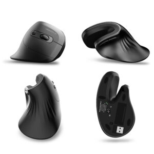Wozinsky WWM-1076 Wireless Vertical Ergonomic Mouse 3600 DPI - juodos spalvos - Image 8