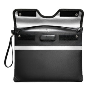 OTN-38 RFID Fireproof Document Bag with Combination Lock 37.5 x 29.5 cm - Black - Image 2