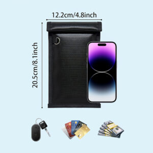 Fireproof RFID Phone Case OTN-27 with Signal Blocker 27x12.3 cm - Black - Image 2