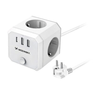 Wozinsky WKZ-3B Power Cube 4x AC 2x USB-A 1x USB-C 4000 W with 1.8 m Cable - White
