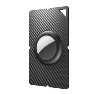 Airtag Carbon Fiber Pattern Wallet Card Case - juodos spalvos - Image 2