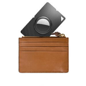 Airtag Carbon Fiber Pattern Wallet Card Case - juodos spalvos - Image 3
