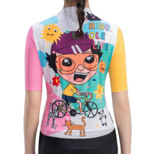 Rockbros 15210005004 M women's cycling jersey with print - white - Image 5