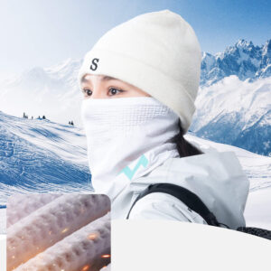 Rockbros LFA23 TVI Women's Knitted Bicycle Neck Warmer - White - Image 4