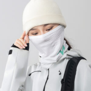 Rockbros LFA23 TVI Women's Knitted Bicycle Neck Warmer - White - Image 7