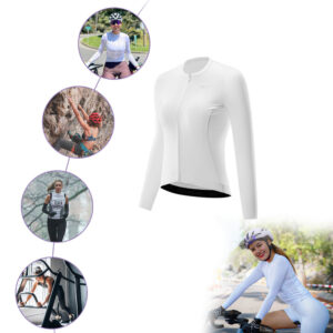 Rockbros 15210006005 TVI Women's Cycling Jersey Long Sleeve L - White - Image 6
