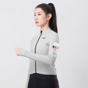Rockbros YDWT006 TVI women's cycling jersey insulated autumn/winter L - white and gray - Image 3