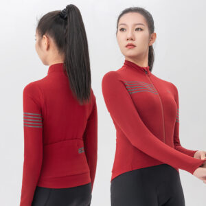 Rockbros YPW065 TVI Women's Long Sleeve Cycling Jersey Fall/Winter S - Red - Image 3
