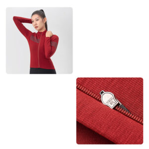 Rockbros YPW065 TVI Women's Long Sleeve Cycling Jersey Fall/Winter L - Red - Image 4