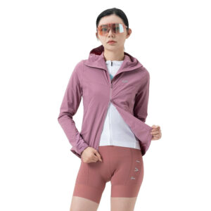 Rockbros YPW079 TVI Women's Cycling Jacket with Hood Size M - Pink - Image 2