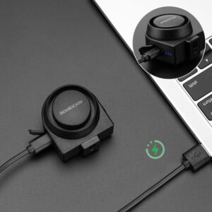 Rockbros A2 Bicycle Bell with 115 dB Alarm and USB-C Remote Control - juodos spalvos - Image 3