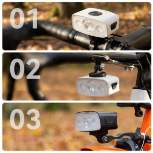 Rockbros QC1200 Front Bike Light 1200lm USB-C - Black - Image 2
