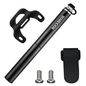 Rockbros JG-PB-004 lightweight bicycle pump with pressure gauge - black