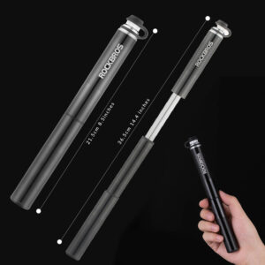 Rockbros JG-PB-004 lightweight bicycle pump with pressure gauge - black - Image 4