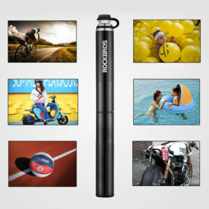 Rockbros JG-PB-004 lightweight bicycle pump with pressure gauge - black - Image 7