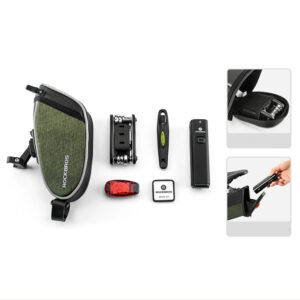 Rockbros C52-2 lightweight saddle bag with 250 mAh lighting - green - Image 5