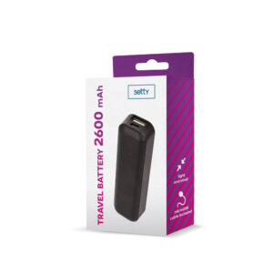 Setty išorinė baterija 2600 mAh mini juoda - Image 2