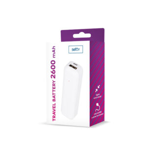 Setty išorinė baterija 2600 mAh mini balta - Image 2