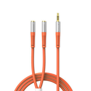 Orico AX2-10 audio cable 3.5mm minijack splitter for headphones and microphone 1m cable - orange
