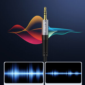 Orico AXW Mini Jack 3.5mm Male to Male Angled Audio Cable 1m - juodos spalvos - Image 3