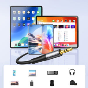 Orico AXW Mini Jack 3.5mm Male to Male Angled Audio Cable 1m - juodos spalvos - Image 7