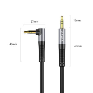 Orico AXW Mini Jack 3.5mm Male to Male Angled Audio Cable 5m - juodos spalvos - Image 2