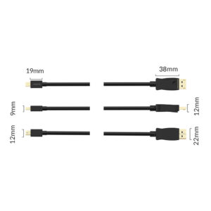 Orico XD-MDTH4 4K 30Hz Mini DisplayPort to HDMI Cable 3m - juodos spalvos - Image 6