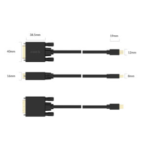 Orico XD-MDTD Mini DisplayPort to DVI Full HD 60 Hz Cable 3 m - juodos spalvos - Image 4