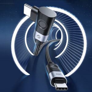 Orico CW240 USB-C to USB-C PD 240W 1.5m Angled Cable - juodos spalvos - Image 6