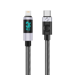 Orico LDC2L USB-C to Lightning PD 29W Cable with LED Display 480Mbps 2m - juodos spalvos