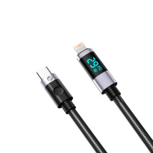 Orico LDC2L USB-C to Lightning PD 29W Cable with LED Display 480Mbps 2m - juodos spalvos - Image 4