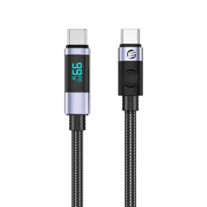 Orico LDC2C USB-C - USB-C PD 100W Cable with LED Display 480 Mbps 3 m - juodos spalvos