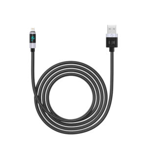 Orico LDA2L USB-A to Lightning Cable 12W with LED Display 0.5m - juodos spalvos and Silver - Image 3